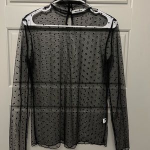 Polka Dot Mesh Shirt
